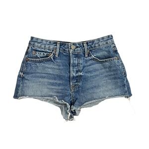 GRLFRND Cindy Button Fly Denim Shorts Cut Off Women's 25 Cotton Jeans